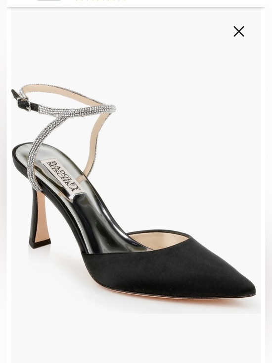 Badgley Mischka Shoes - Badgley Mischka Kamilah Black Satin Crystal
Ankle Strap Pumps NIBox Size 7